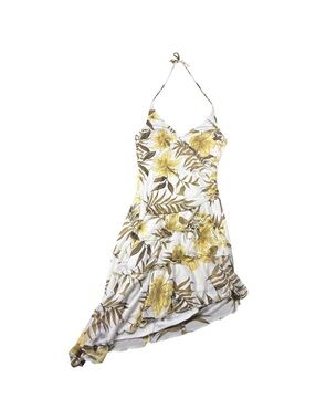 Speechless 90s Floral Halter Ruffle Dress Made in USA